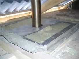 Пример изоляции потолочной разделки базальтовой ватой
