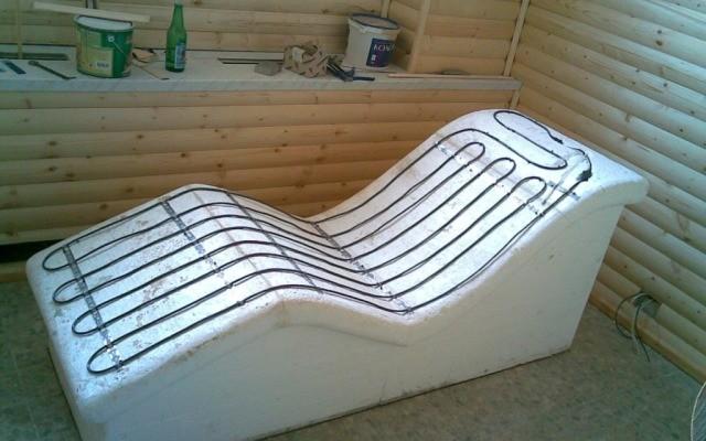 Деревянный лежак для бани своими руками