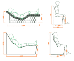 Схема эргономического сидения со спинкой